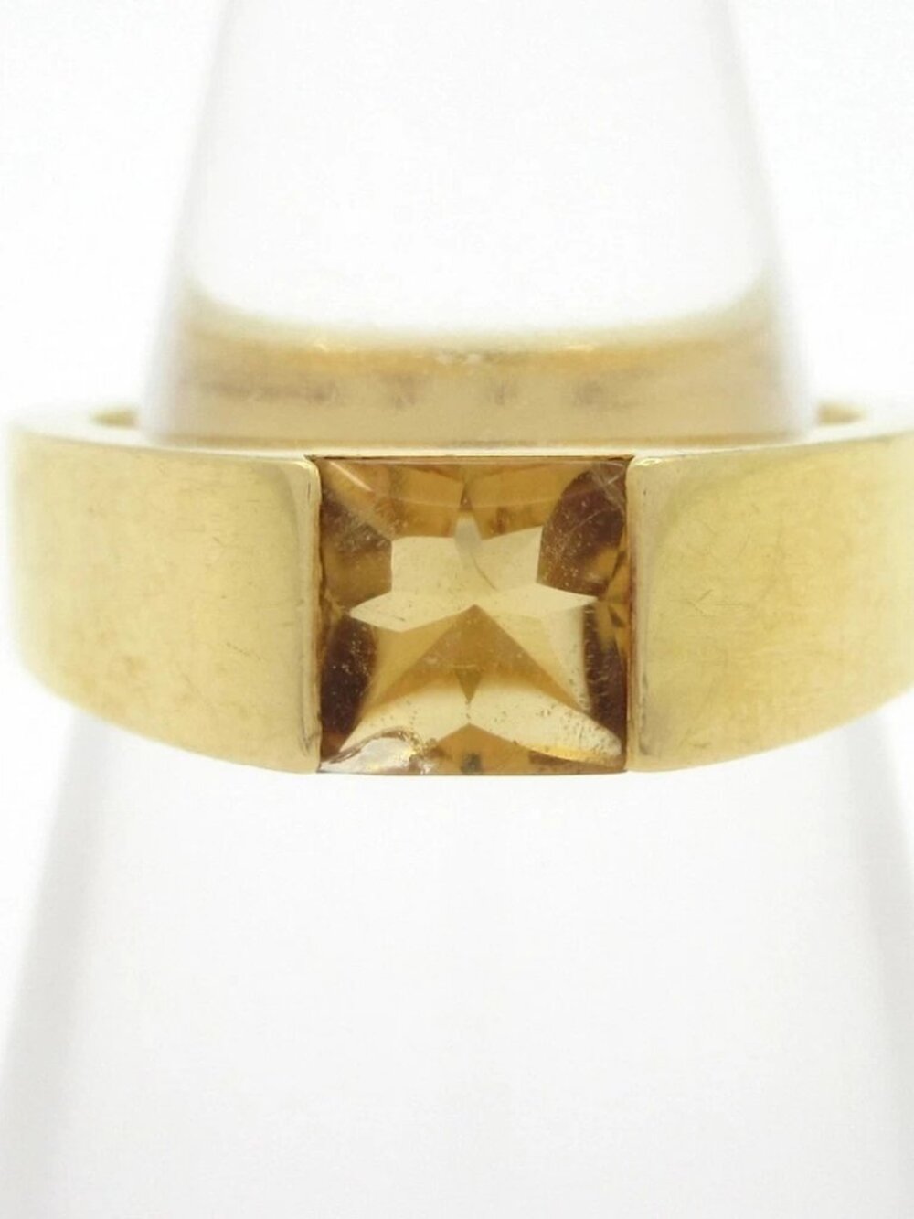 Cartier Tank Ring 18K Yellow Gold Dark yellow Citrine Ring